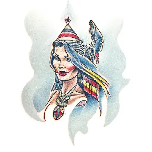 pocahontas tattoo design idea