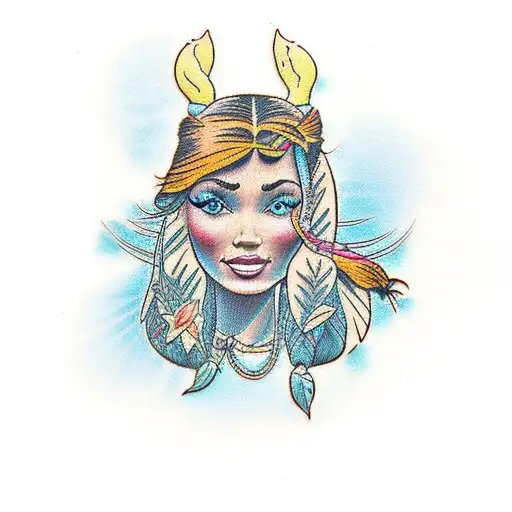pocahontas disney tattoo design idea