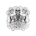chicano santa muerte with roses tattoo design idea