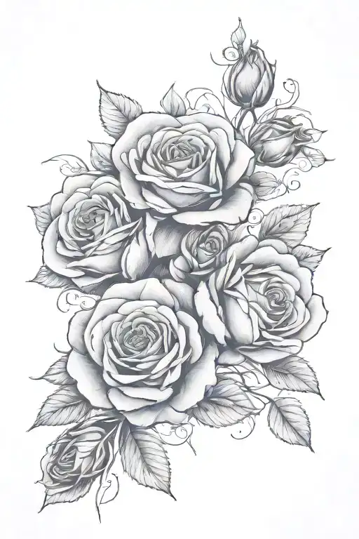 Three beautiful roses from top to bottom tattoo design idea