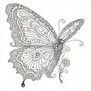 Butterfly, Indian Haina tattoo design idea