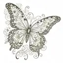 Butterfly, Indian Haina tattoo design idea