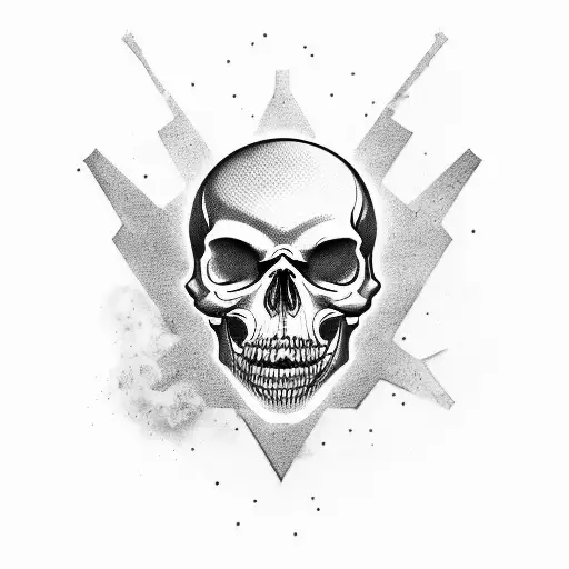 fading skull with words above saying nothings forever and above that a Chinese dragon  tattoo design idea