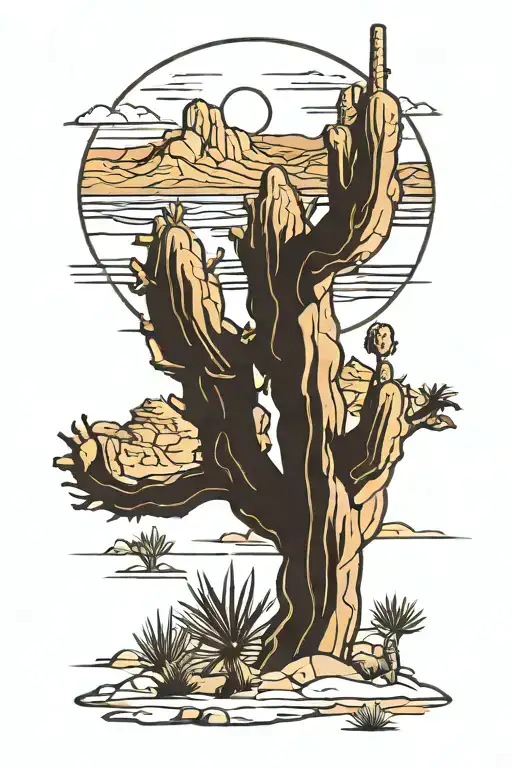 Arizona desert landscape tattoo design idea