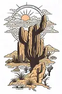 Arizona desert landscape tattoo design idea