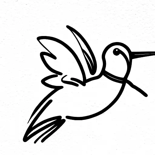 Humming Bird with flowers tattoo design idea