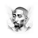 2pac tattoo design idea