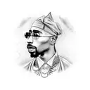 2pac tattoo design idea