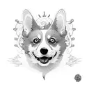 Corgi in a dragon costume tattoo design idea