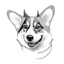 Corgi in a dragon costume tattoo design idea