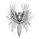 A phoenix feather transforming into a scalpel, blending the client's love for surgery and the mythical bird tattoo design idea