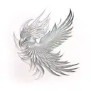 A phoenix feather transforming into a scalpel, blending the client's love for surgery and the mythical bird tattoo design idea