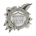 Ancient Rome and Ancient Greece patch work leg sleeve  tattoo design idea