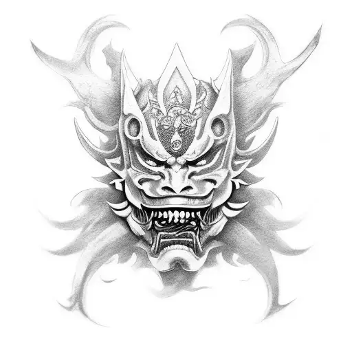 Hannya mask tattoo design idea