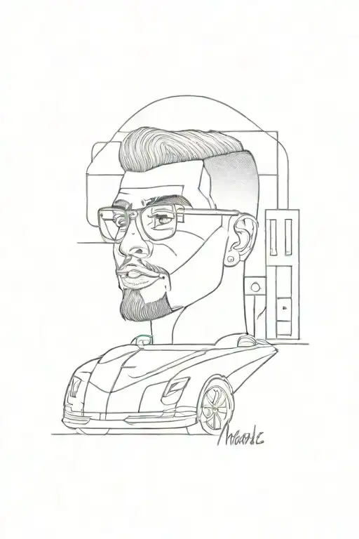 that Tony Manuela has a luxury car and a barbershop candy tattoo design idea