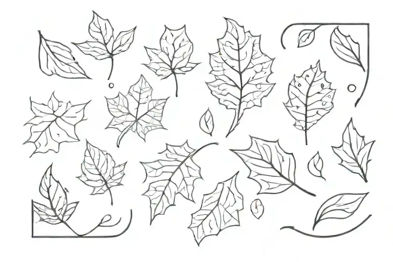 Leaves falling going through each season from autumn to spring  tattoo design idea