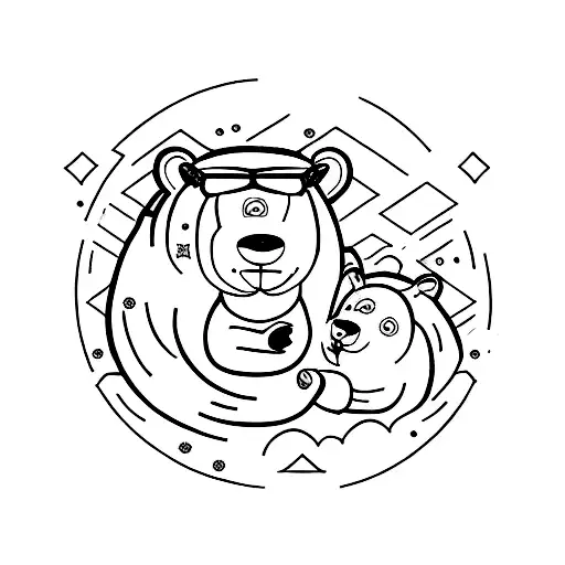 fine line big bear and little bear tattoo tattoo design idea