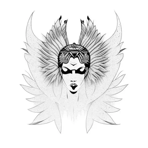 Angel and demon tattoo design idea