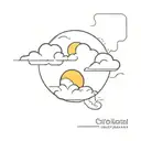 sun shining behind clouds surrounding tattoo design idea