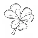 minimalist 5 leaf clover with a name "lucky" written on ut ' tattoo design idea