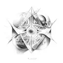 space-time and 4th dimension concept tattoo tattoo design idea