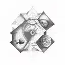 space-time and 4th dimension concept tattoo tattoo design idea