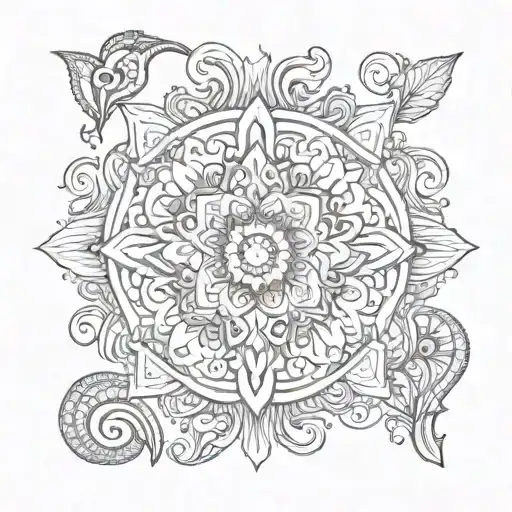 heart mandala tattoo design idea