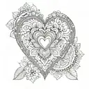 heart mandala tattoo design idea