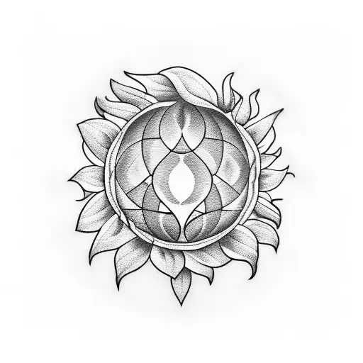 hourglass in a sunflower tattoo design idea