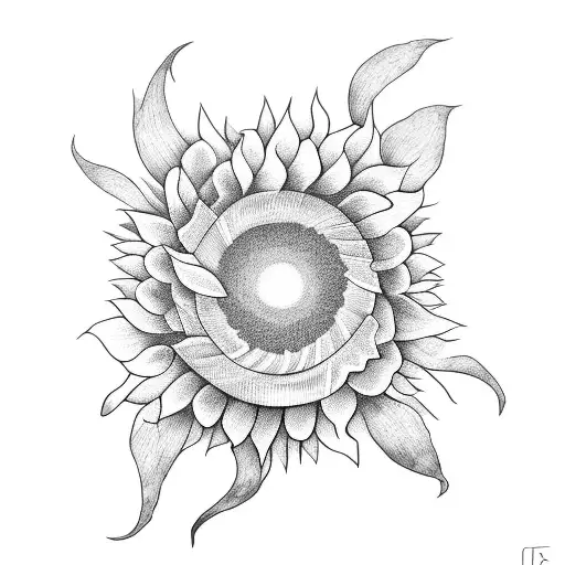 hourglass in a sunflower tattoo design idea