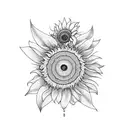 hourglass with sunflowers tattoo design idea