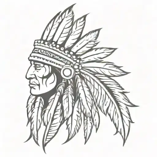native american feather crown tattoo stencil tattoo design idea