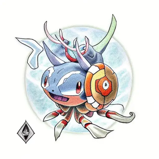 Pokemon tattoo with tauros goldeen magickarp entai and crabby  tattoo design idea