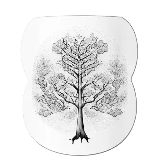 A tree with branches shaped like coffee mugs tattoo design idea
