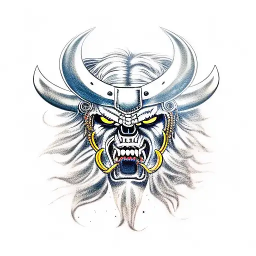 lobo dios vikingo skom tattoo design idea