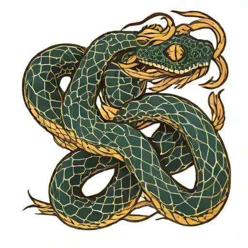 fire snake tarus zodiac sign tattoo design idea