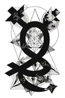 Geometry Math equations intertwined with intricate tattoo design idea