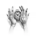 A melting timepiece with hands tattoo design idea