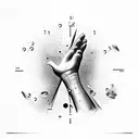 A melting timepiece with hands tattoo design idea