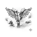 dove wings clouds clouyd tattoo design idea