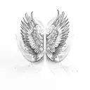 dove wings clouds clouyd tattoo design idea