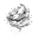 dove wings clouds clouyd tattoo design idea
