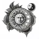 Sun and Moon  tattoo design idea