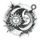 Sun and Moon  tattoo design idea