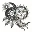 Sun and Moon tattoo design idea