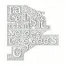 letters TTG only letters tattoo design idea