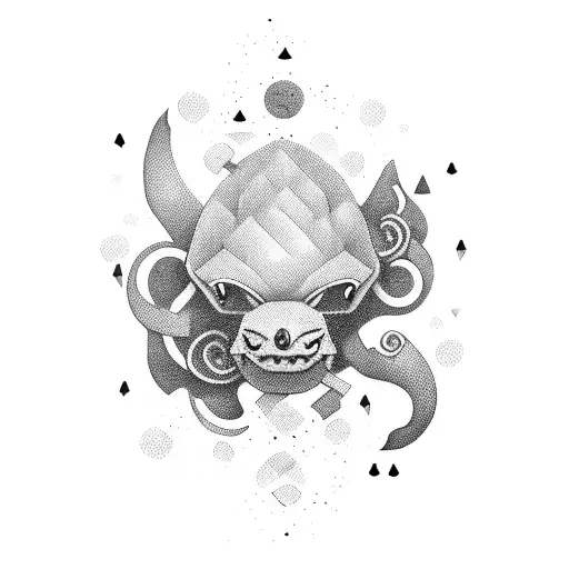 anjinho com o numero 333 tattoo design idea