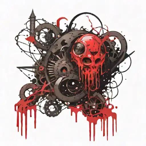 fantastic exoteric Lovecraft dark fantasy space elements tattoo design idea