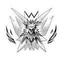 Zapdos pokemon tribal tattoo design idea