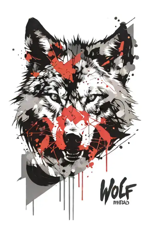Wolf head tattoo design idea